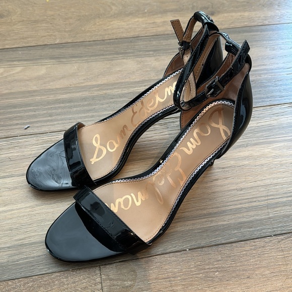 Sam Edelman Women's Patti Heels Black Patent LEATHER 9.5 - Picture 2 of 4